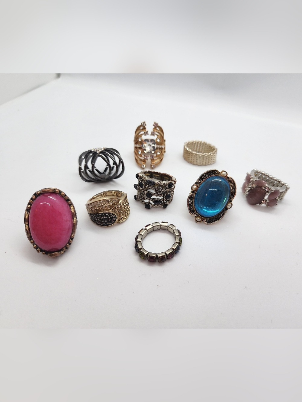 Mixed Costume Ring lot - 9 total